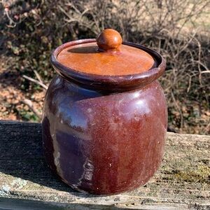 Antique Vintage Bybee Pottery Canister Brown